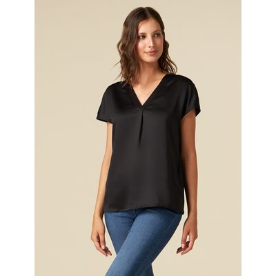 T-shirt bi-matière à col en V OLTRE