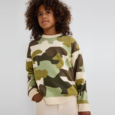 Sweat col rond motif lettres et message imprimé, BIO MONOPRIX