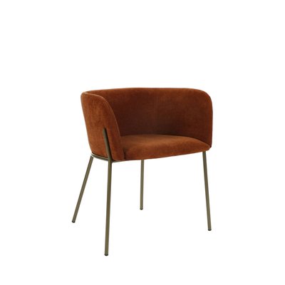 Fauteuil de table en velours pieds métal - POLKA POMAX