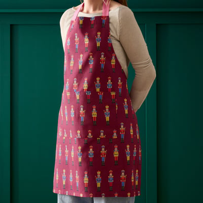 Christmas Nutcracker Cotton Kitchen Adult Apron CATHERINE LANSFIELD