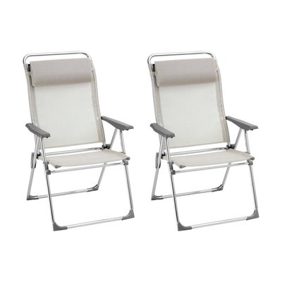 Lot de 2 Fauteuils pliants multi-positions XL - ALU CHAM XL LAFUMA MOBILIER