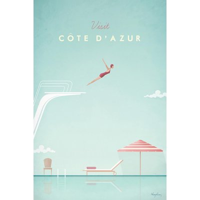 Tableau paysage cote d'azur vintage HEXOA