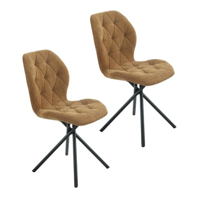 Chaise moderne en tissu, pied croisé (lot de 2) LUGANO PIER IMPORT