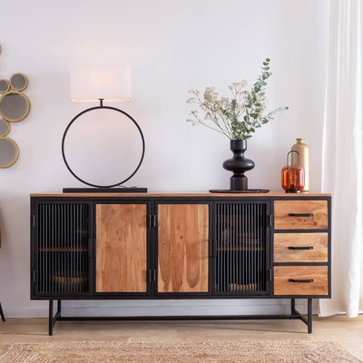 Buffet en bois d'acacia et métal  MATTIA MADE IN MEUBLES 