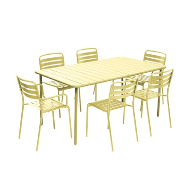 Table de jardin métal + 6 assises AMÉLIA SWEEEK
