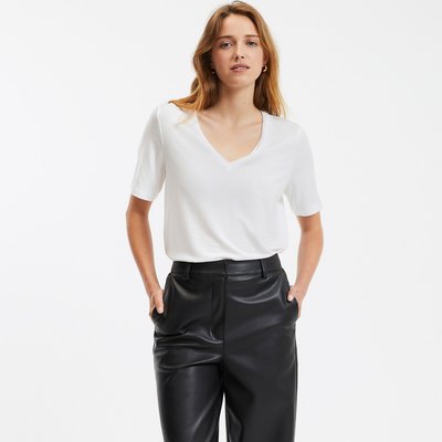 T-shirt col V, en lyocell LA REDOUTE COLLECTIONS