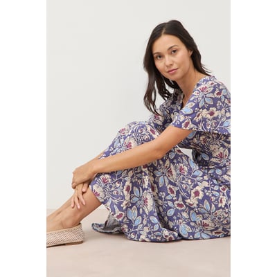 Robe droite 3/4 col v manches courtes BONOBO