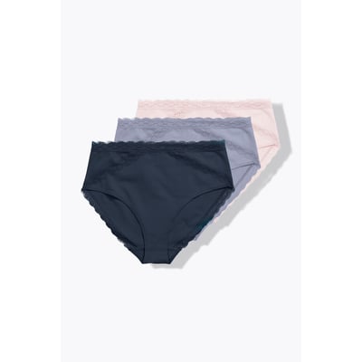 Lot de 3 culottes midi, ceinture en dentelle ULLA POPKEN