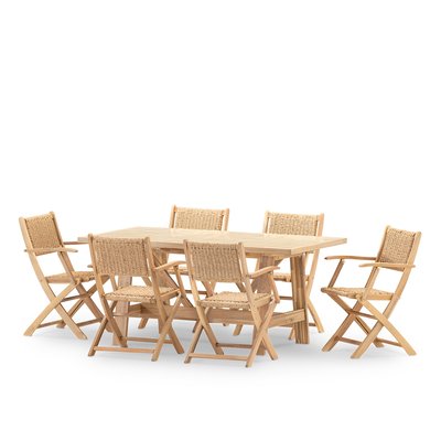 Salon de jardin, 6 chaises, BISBAL & SERENA DEFORA HOME