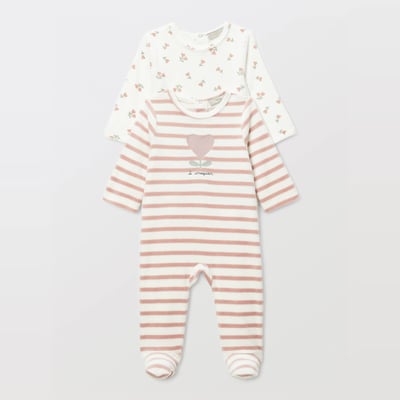 Lot de 2 dors-bien en velours en coton BIO GOTS BOUT'CHOU