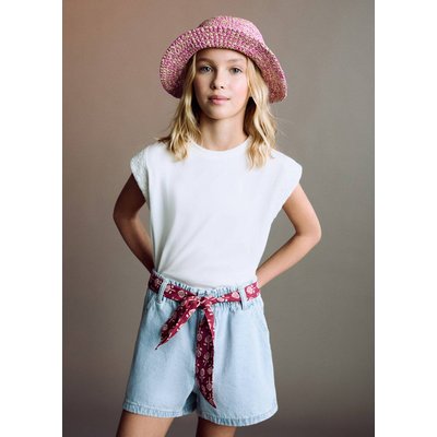 Short en jean nœud MANGO KIDS