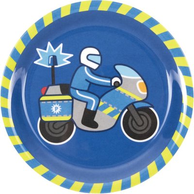 Assiette En Mélamine Motif Police - Bleue COPPENRATH