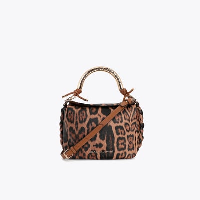Sac à bandoulière imprimé léopard à logo métallique LOLA CASADEMUNT