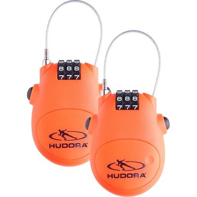 Cadenas à câble et combinaison numérique - Set de deux HUDORA