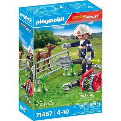 Pompier avec Faon à sauver Hereos PLAYMOBIL
