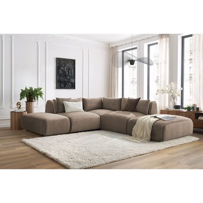 Canapé modulable 5 places en velours, JEANNE BOBOCHIC