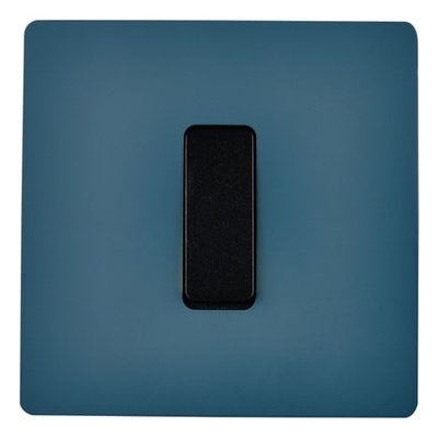 Interrupteur Duo Poussoir M Bleu Gris MODELEC