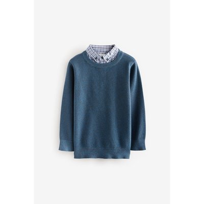 Pull avec faux col de chemise vichy NEXT