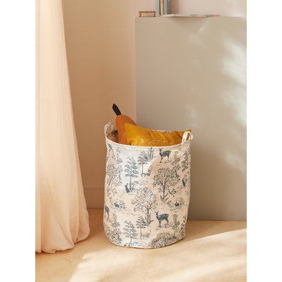 Bac de rangement rond esprit toile de Jouy CYRILLUS