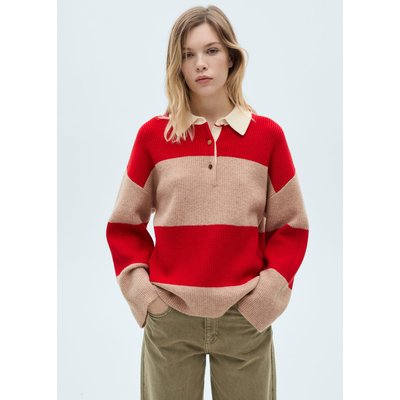 Pull-over rayures col polo MANGO
