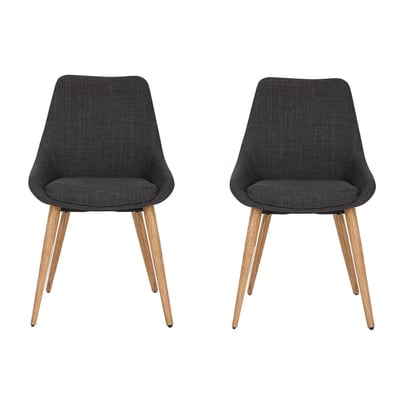 Lot de 2 chaises en tissu et bois - NAPOLI MATHI DESIGN