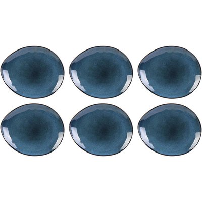 Assiette en grès bleu Au grès du temps (Lot de 6) 22 cm CMP