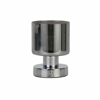 Rechargeable Chrome Smoked Glass Table Lamp SO'HOME