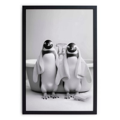 Tableau avec cadre Pingouins BAIN REALLY NICE THINGS