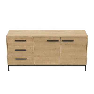Buffet 2 portes 3 tiroirs décor chêne L153 cm - CRAFT CALICOSY