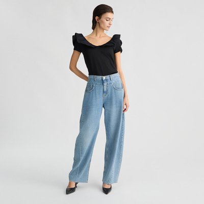 T-shirt en coton avec ruches LIU JO