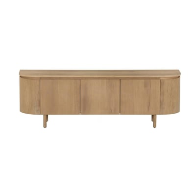 Meuble TV 3 portes en chêne, bords arrondis LOREN PIER IMPORT
