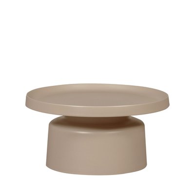 Table basse ronde en métal ø74cm- Beige- PEER WOOOD