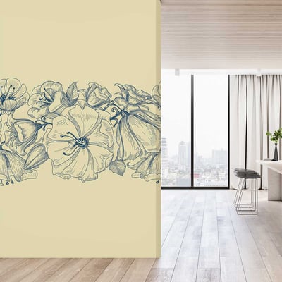 Papier peint fleurs d encre HEXOA
