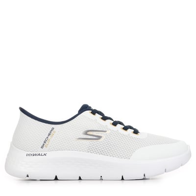 Baskets blanches avec une semelle plate et une fermeture slip-on SKECHERS