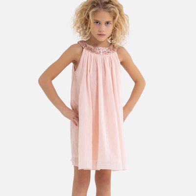 Robe ceremonie fille rose poudre La Redoute