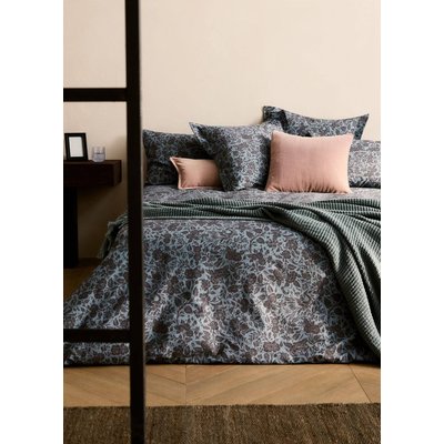 Housse de couette percale de coton imprimé fleuri bicolore lit 135/140 cm MANGO HOME
