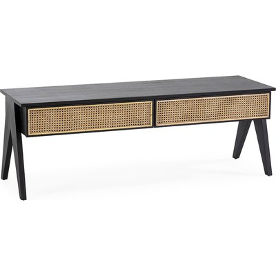 Meuble TV bois de cèdre et rotin  naturel style contemporain RECOLLECTION