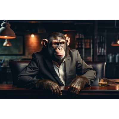 Tableau Mural Singe Businessman INSOLITE CEANOTHE
