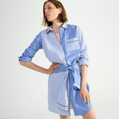 Chemise de nuit col classique en popeline de coton ESSENTIEL FANTAISIE LAURENCE TAVERNIER