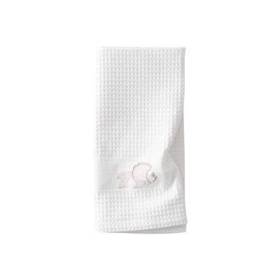 Torchon coton nid d'abeille MYKONOS CARRE BLANC
