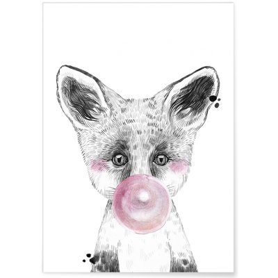 Affiche 'Bulle de Renard Rose' L'AFFICHERIE