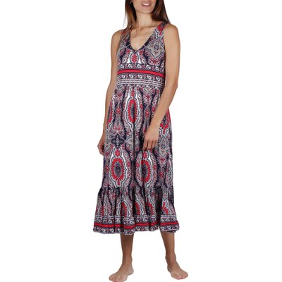 Robe longue estivale SÉRIES Paisley bleu ADMAS