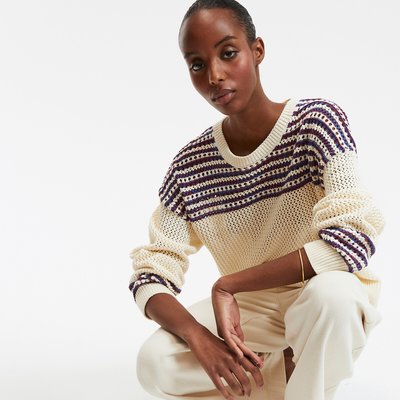 Pull col rond en grosse maille LA REDOUTE COLLECTIONS
