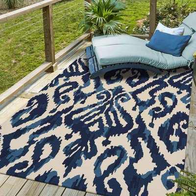 Tapis extérieur tissé kilim rectangle KASURI UN AMOUR DE TAPIS