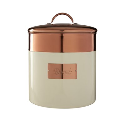 Bread Bin in Cream with Copper Lid SO'HOME