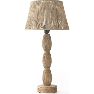Lampe de table en bois et jute esprit naturel artisanal RECOLLECTION