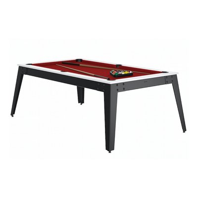 Billard Steel Blanc Pieds Gris Drap Rouge RENE PIERRE