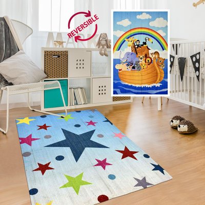 Tapis enfant, kilim reversible fait à la main ETOILE UN AMOUR DE TAPIS