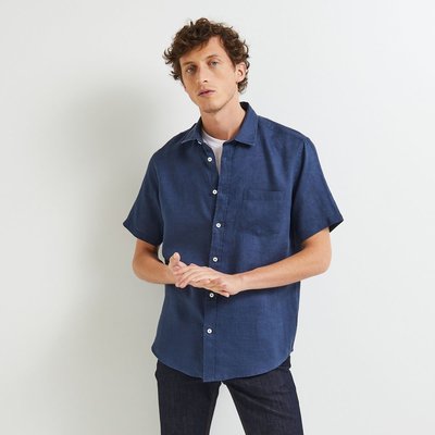 Chemise manches courtes en 100% lin, European Flax MONOPRIX
