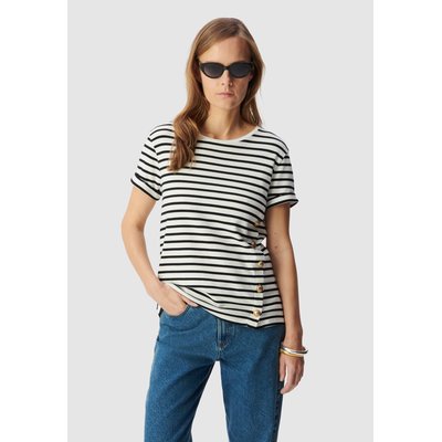 Tee-shirt marinière coton bio boutons devant IKKS
